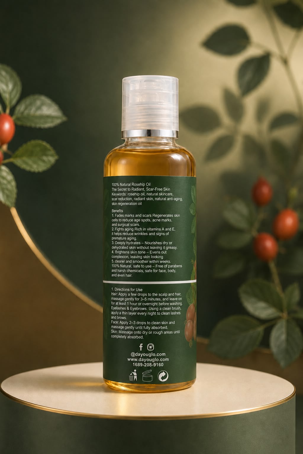 ROSEHIP OIL 100% ORGANIC (ROSA MOSQUETA)