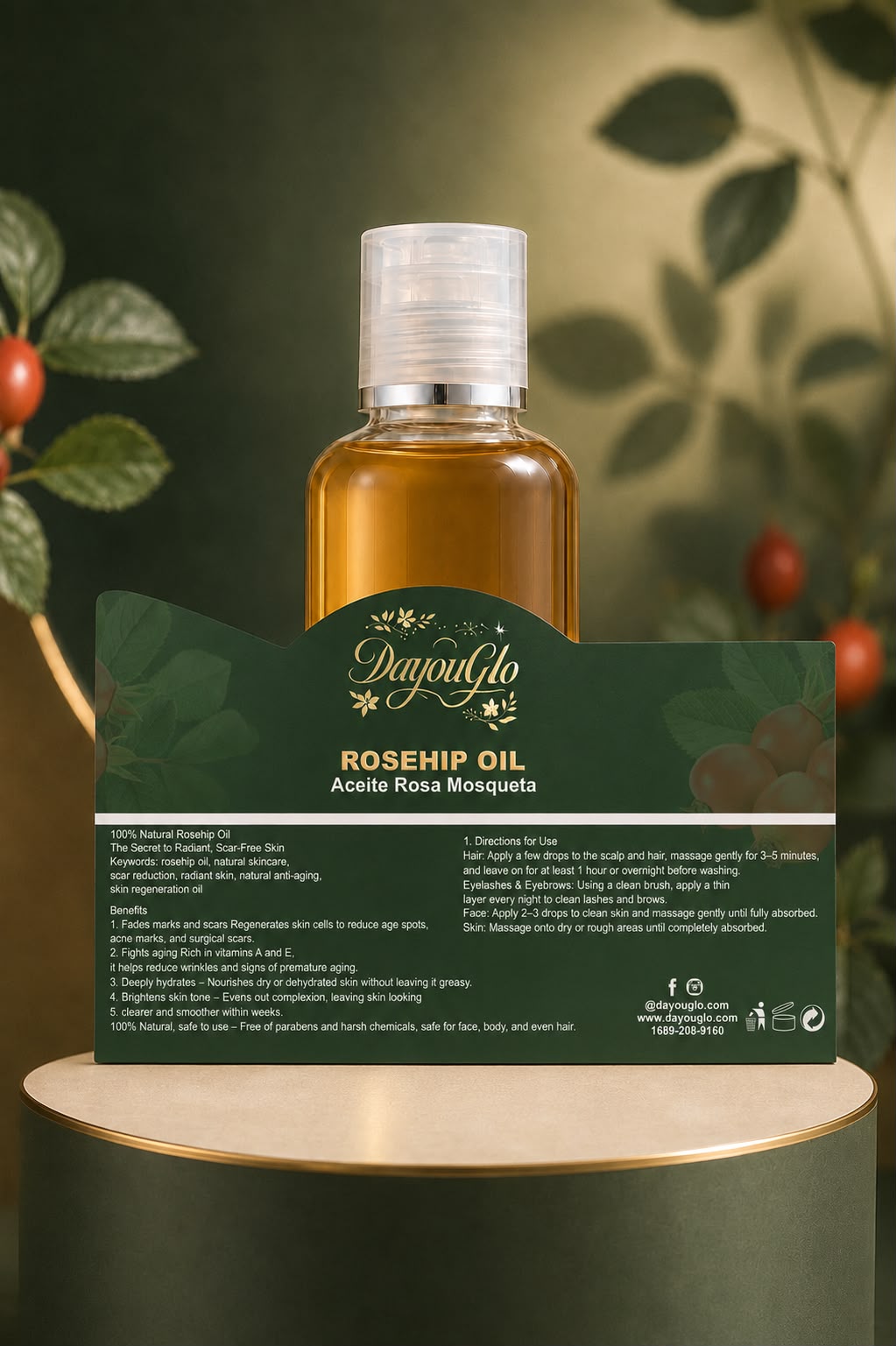 ROSEHIP OIL 100% ORGANIC (ROSA MOSQUETA)